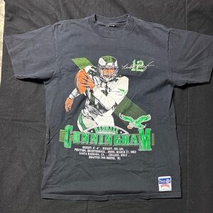 Vintage NFL Philadelphia Eagles Randall Cunningham Player Graphic Tee - Black